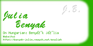 julia benyak business card